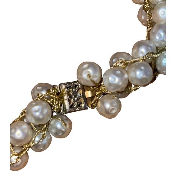 Vintage 1950’s Faux Moon Pearl Crochet Necklace - Picture 12 of 13